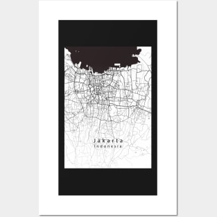 Jakarta Indonesia City Map Posters and Art